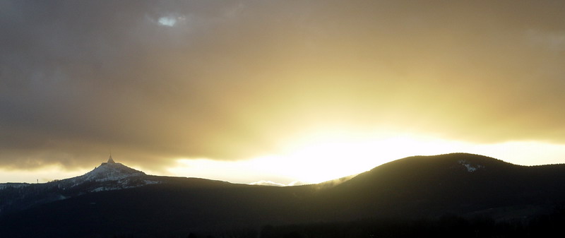 Weird light above Ještěd